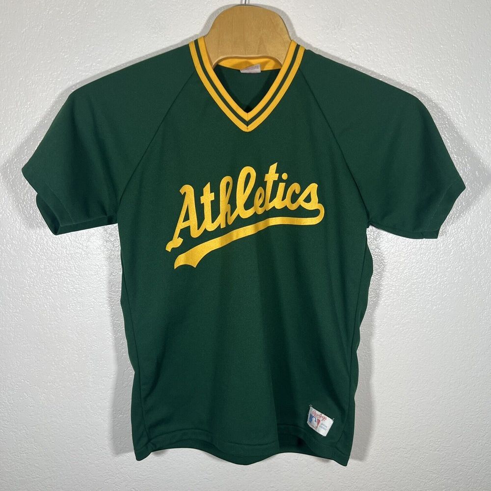 Vintage 80's Rawlings Oakland Athletics A's MLB Jersey Green Men's‎ Large - Picture 2 of 7